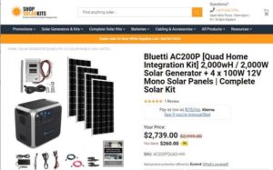 Bluetti AC200P, solar panels cipads