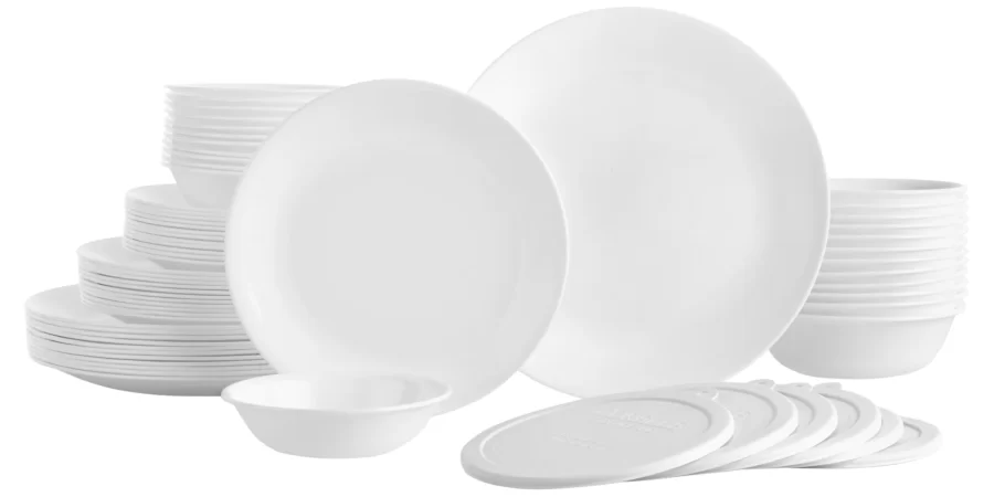 Corelle® Livingware Winter Frost White, 66 Piece, Dinnerware Set cipads freeads