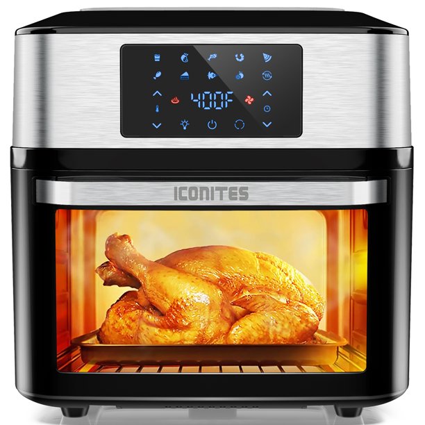 Iconites 20 Quart Air Fryer 10-in-1 Toaster Oven AO1202K with Rotisserie Black Airfryer on Sale 20 qt At Walmart.com cipads freeads