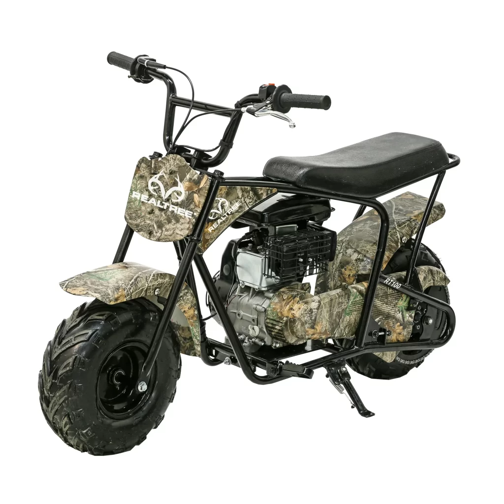 Realtree RT100 105CC Camo Gas Powered Ride On Mini Bike cipads freeads