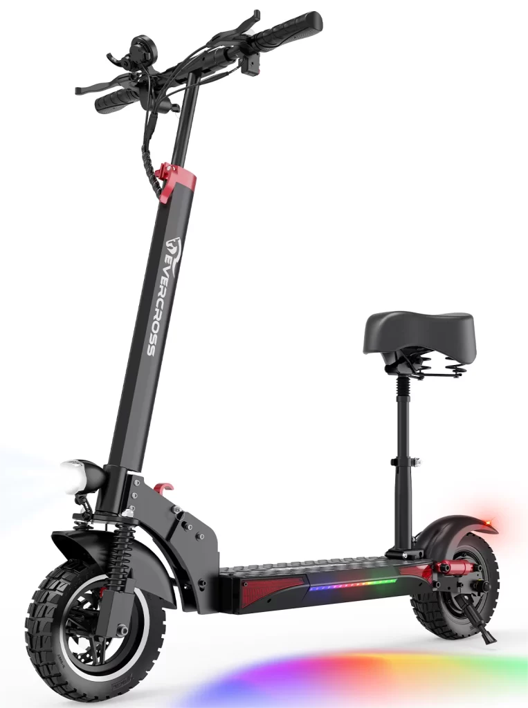 EVERCROSS Electric Scooter with 10" Solid Tires, 800W Motor up to 28 MPH and 25 Miles Range, Folding Electric Scooter for Adults , Black cipads freeads