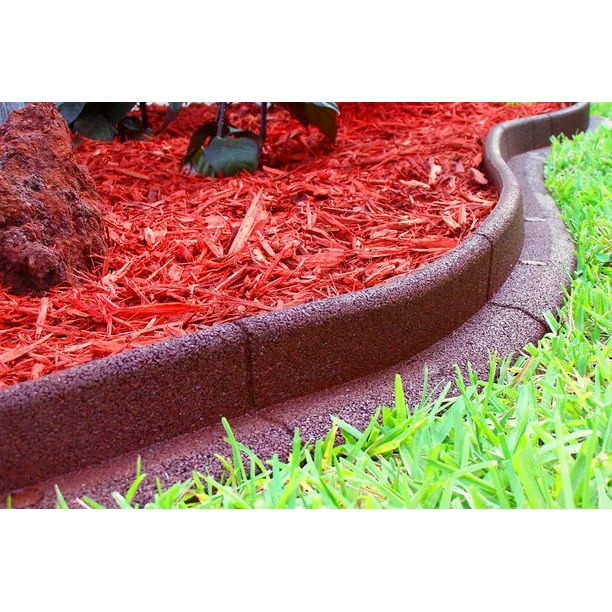 Eco Border 3" x 48" Red Rubber No Dig Landscape Garden Border Edging (Pack 6) cipads freeads