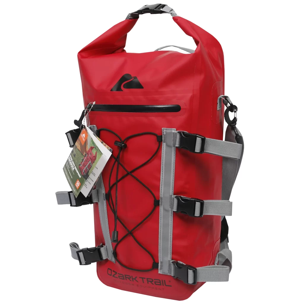 Ozark Trail Spring River Waterproof Roll Top Kayak Backpack, Red cipads freeads