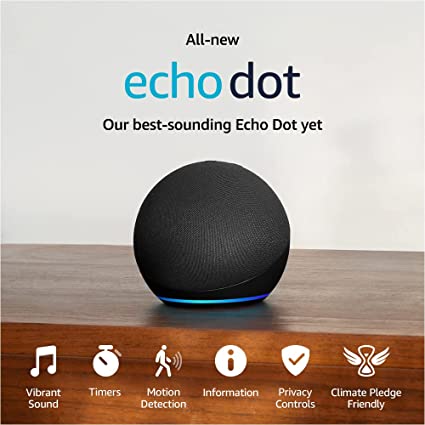 All-New Echo Dot (5th Gen, 2022 release) Smart speaker with Alexa Charcoal cipads freeads