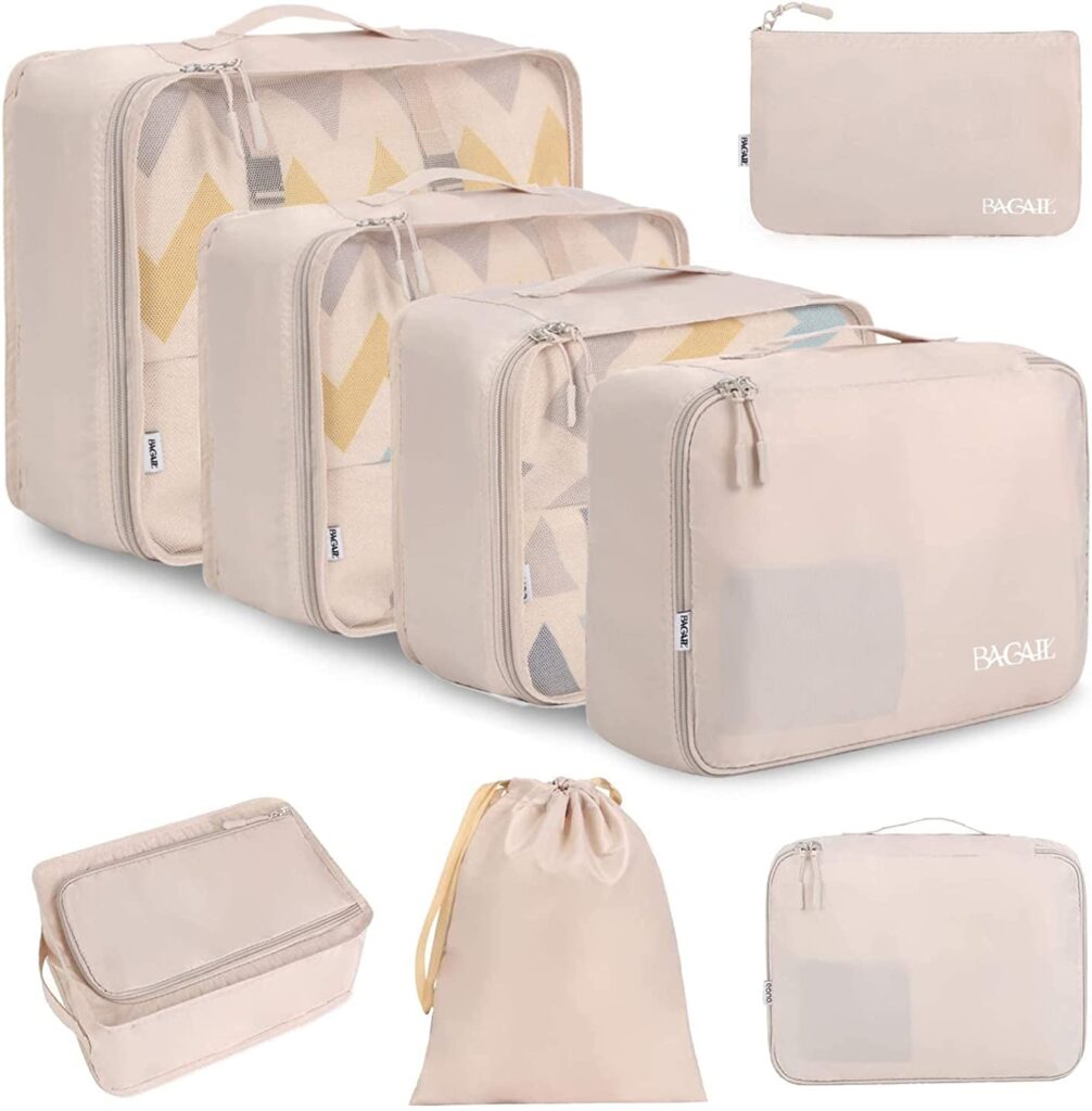 BAGAIL 8 Set Packing Cubes Luggage Packing Organizers for Travel Accessories cipads freeads