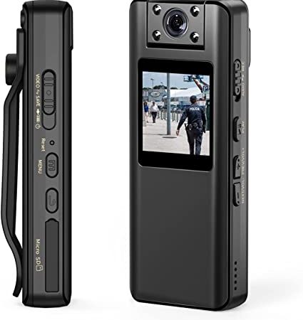 BOBLOV A22 64 32GB Body Camera, Support 8-10Hours Recording,180 Rotatable Lens, 1080PHD BodyCam with OLED Screen to Playback, Camcorder with Audio for Walking, Delivery Pizza, Daily Proof 64GB cipads freeads