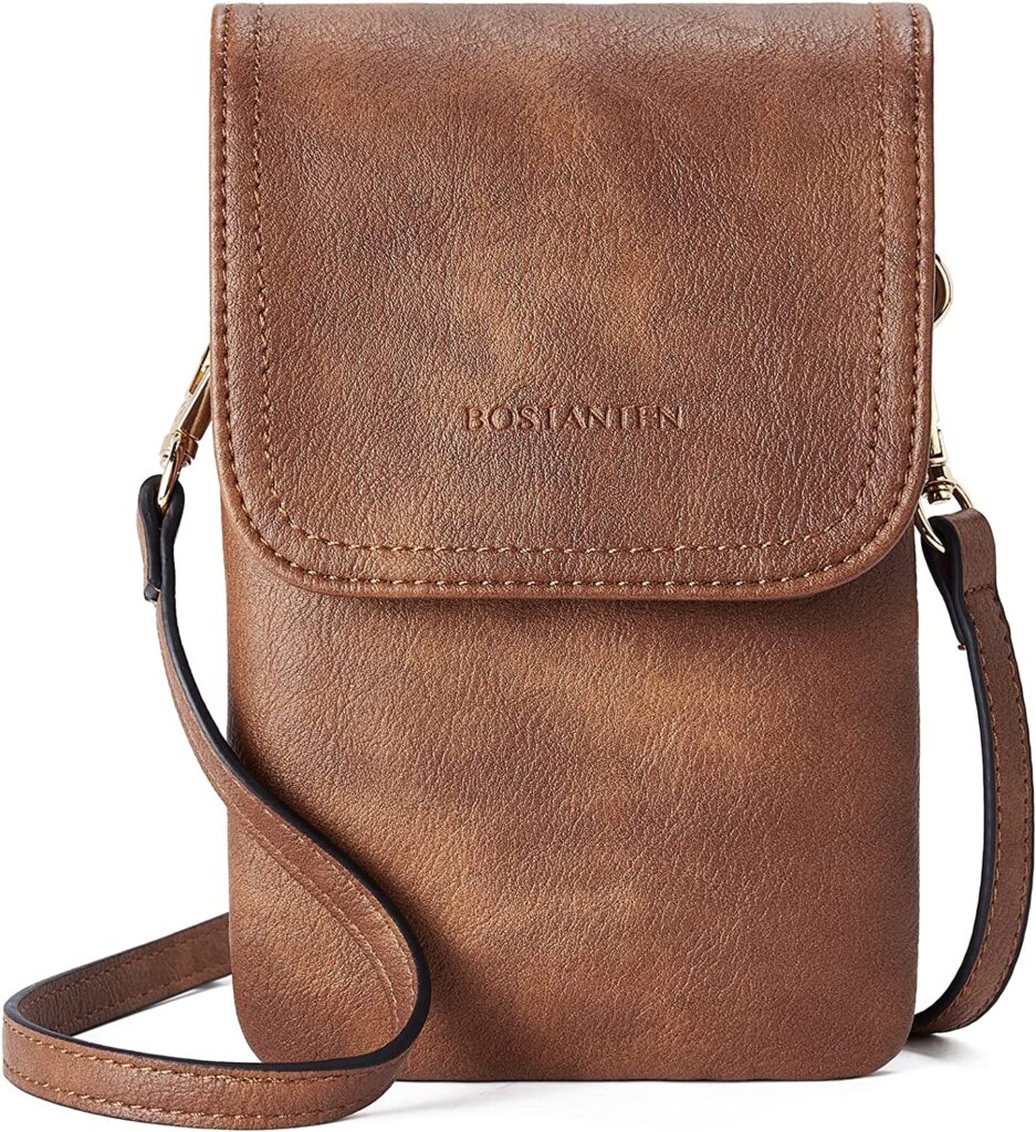 BOSTANTEN Leather Small Crossbody Bags for Women Designer Cell Phone Bag Wallet Purses Adjustable Strap cipads freeads