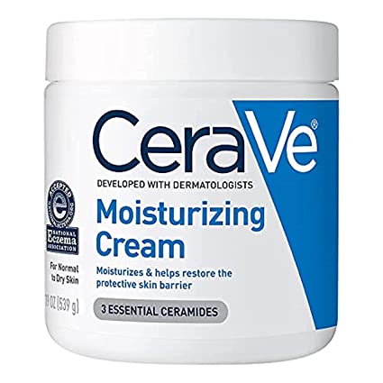 CeraVe Moisturizing Cream Body and Face Moisturizer for Dry Skin Body Cream with Hyaluronic Acid and Ceramides Normal Fragrance Free 19 Oz cipads freeads