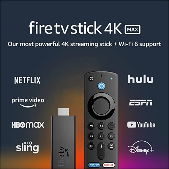 Fire TV Stick 4K Max streaming device, Wi-Fi 6, Alexa Voice Remote (includes TV controls) cipads freeads