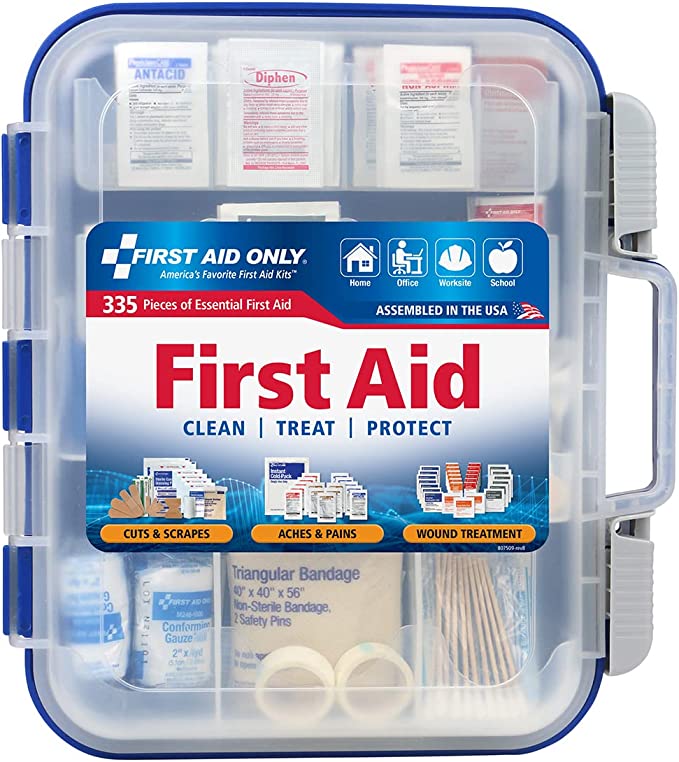 First Aid Only 335 Piece All-Purpose First Aid Kit, OSHA Compliant cipads freeads