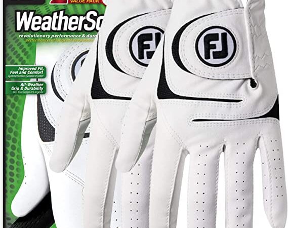 FootJoy Men's WeatherSof Golf Gloves, Pack of 2 (White) cipads freeads