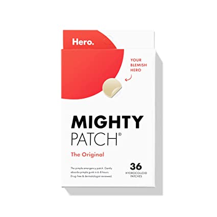 Mighty Patch Original from Hero Cosmetics - Hydrocolloid Acne Pimple Patch for Covering Zits and Blemishes, Spot Stickers for Face and Skin, Vegan-friendly and Not Tested on Animals (36 Count) cipads freeads