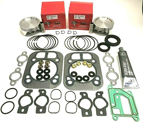 Overhaul Kit Includes Pistons with Rings, Gasket Set, Crankcase Sealer, Crankshaft Seals Compatible with Kohler Engines CH25, CH26, CH730, CH735, CH740, CH745, CH750, CV25, CV26, CV724, 83mm Bore cipads freeads