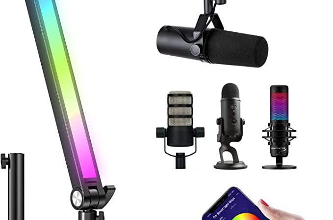 RGB Boom Arm, Mic Arm with RGB Light for HyperX QuadCast Blue Yeti Shure SM7B Rode NT1 Mic, RGB Mic Arm Great for Podcasting, Gaming and Streaming. Innovative Microphone Stand by YOUSHARES cipads freeads