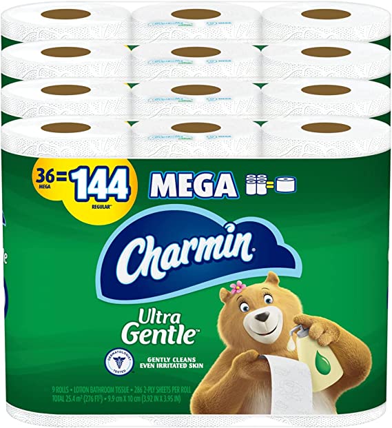 Charmin Ultra Gentle Toilet Paper, 36 Mega Rolls = 144 Regular Rolls cipads freeads