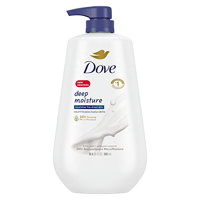 Dove Body Wash with Pump Deep Moisture For Dry Skin Moisturizing Skin Cleanser with 24hr Renewing MicroMoisture Nourishes The Driest Skin 30.6 oz cipads freeads