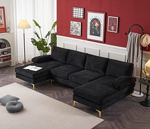 Karl-home-Convertible-Sectional-Sofa-110-U-Shape-Sofa-Couch-4-Seat-Couch-with-Chaise-ChenilleFabric-Upholstered-for-Living-Room-Apartment-Office-Black-cipads-freeads