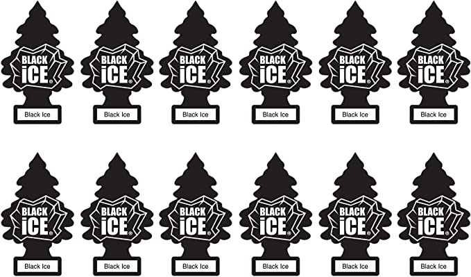 LITTLE-TREES-Car-Air-Freshener-Hanging-Paper-Tree-for-Home-or-Car-Black-Ice-12-Pack-cipads-freeads