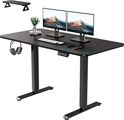 Marsail Electric Standing Desk with Monitor Stand, Adjustable Height Sit Stand Desk, 28-47 Lifting Range, Standing Desk for Home Office, Gaming, and Work cipads freeads