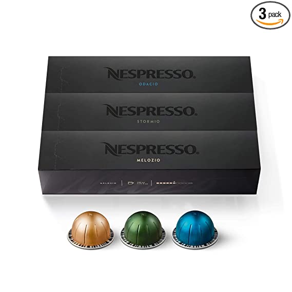 Nespresso Capsules VertuoLine, Medium and Dark Roast Coffee, Variety Pack, Stormio, Odacio, Melozio, 30 Count, Brews 7.77 Fl Oz (Pack of 3 ) cipads freeads