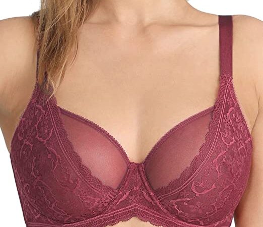 HSIA Minimizer Bras for Women Full Coverage, Non-Padded Lace Unlined Bra with Underwire cipads freeads