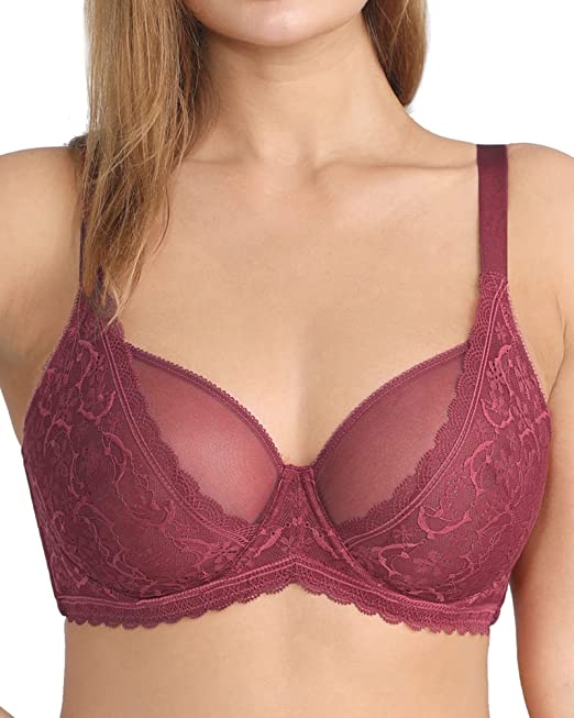 HSIA Minimizer Bras for Women Full Coverage, Non-Padded Lace Unlined Bra with Underwire cipads freeads