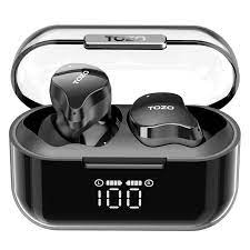 TOZO Crystal Buds Bluetooth 5.3 True Wireless Stereo Earbuds IPX8 Waterproof in Ear Headset Call Noise Reduction Headphones with Digital Display cipads freeads