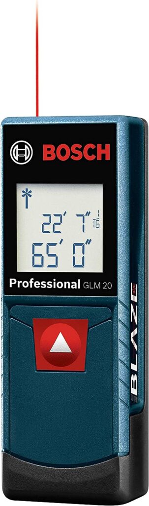 BOSCH GLM20 Blaze 65ft Laser Distance Measure With Real Time Measuring,Blue cipads freeads