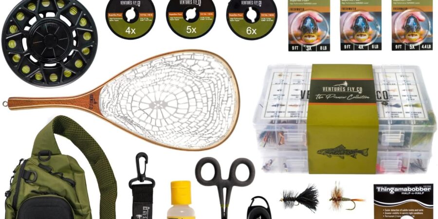 Ventures-Fly-Co.-Starter-Packages-23-Fly-Fishing-Accessories-Complete-Gear-Combo-Perfect-Beginner-Kit-Includes-Rod-Reel-Line-Flies-Leader-Tippet-Forceps-Nipper-Floatant-Net-cipads-freeads