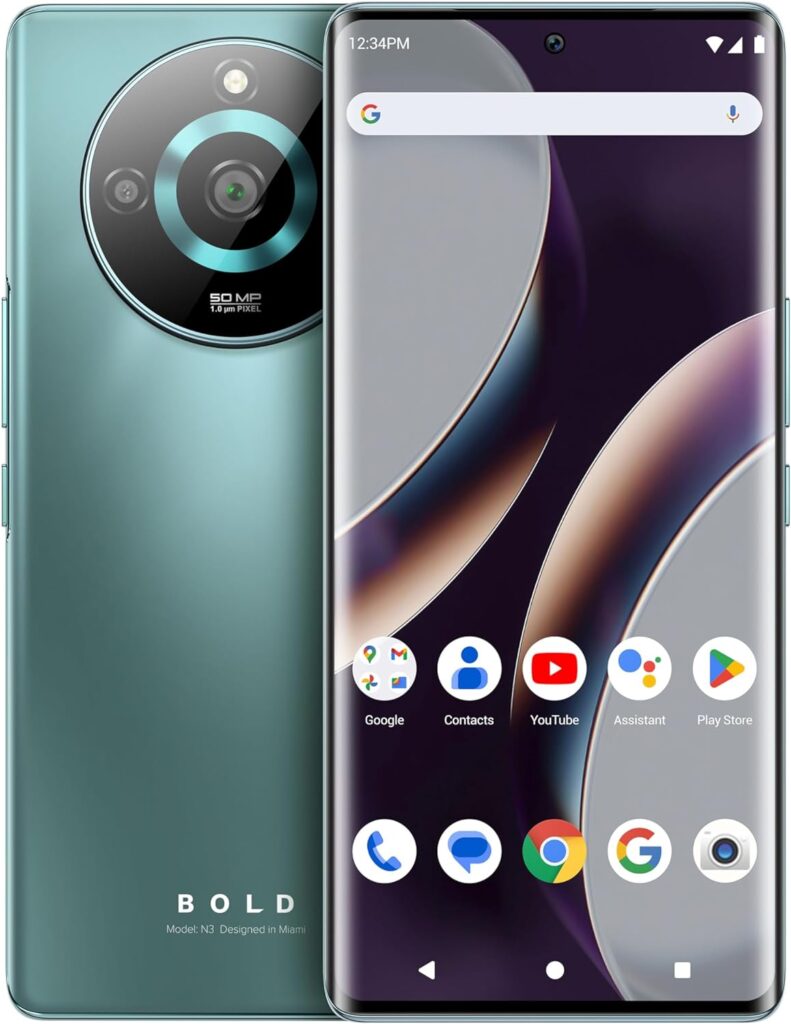 Bold N3 | 2023 | 5G | 3-Day Battery | Unlocked | 6.78” FHD+3D AMOLED Display | 256/8GB | Triple AI 50MP | NFC Capable | US Version | US Warranty | Sage Green cipads freeads