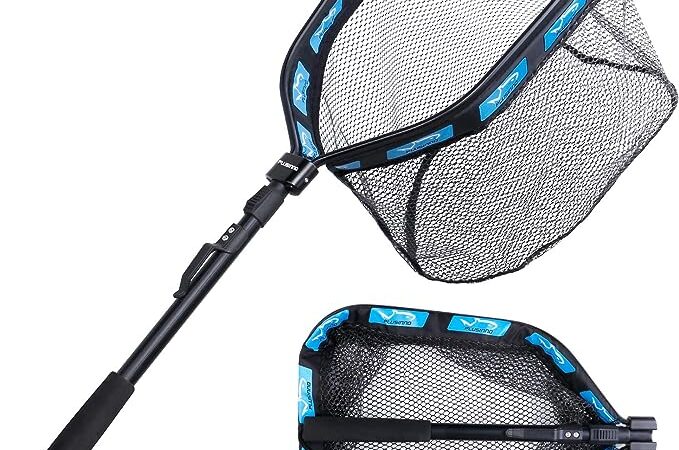 PLUSINNO-Floating-Fishing-Net-for-Steelhead-Salmon-Fly-Kayak-Catfish-Bass-Trout-Fishing-Rubber-Coated-Landing-Net-for-Easy-Catch-Release-Compact-Foldable-for-Easy-Transportation-Storage-VB-cipads-freeads