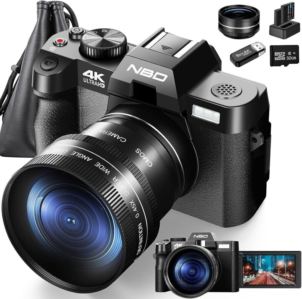 4K Digital Cameras 48MP 60FPS Video Camera WiFi & App Control for Photography cipads freeads