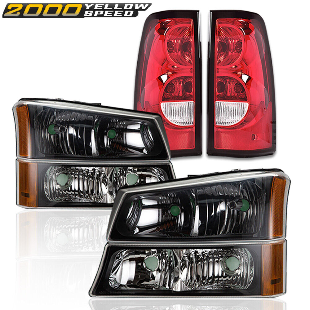 Fit For 2003-2006 Silverado Black Housing Headlights W/ Parking+ Tail Lights Product Review cipads freeads