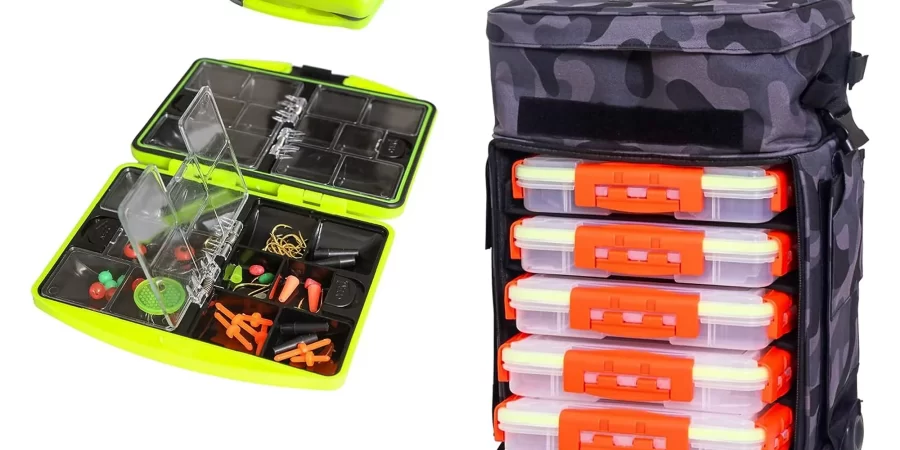 VORVIL-Fishing-Tackle-Box-with-Rolling-Wheels-5-Heavy-Duty-Plastic-Lure-Boxes-and-184-Pc.-Bait-Set-cipads-freeads