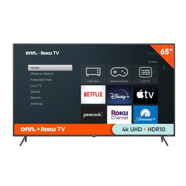 onn. 65” Class 4K UHD (2160P) LED Roku Smart TV HDR (100012587) - Product Review cipads freeads