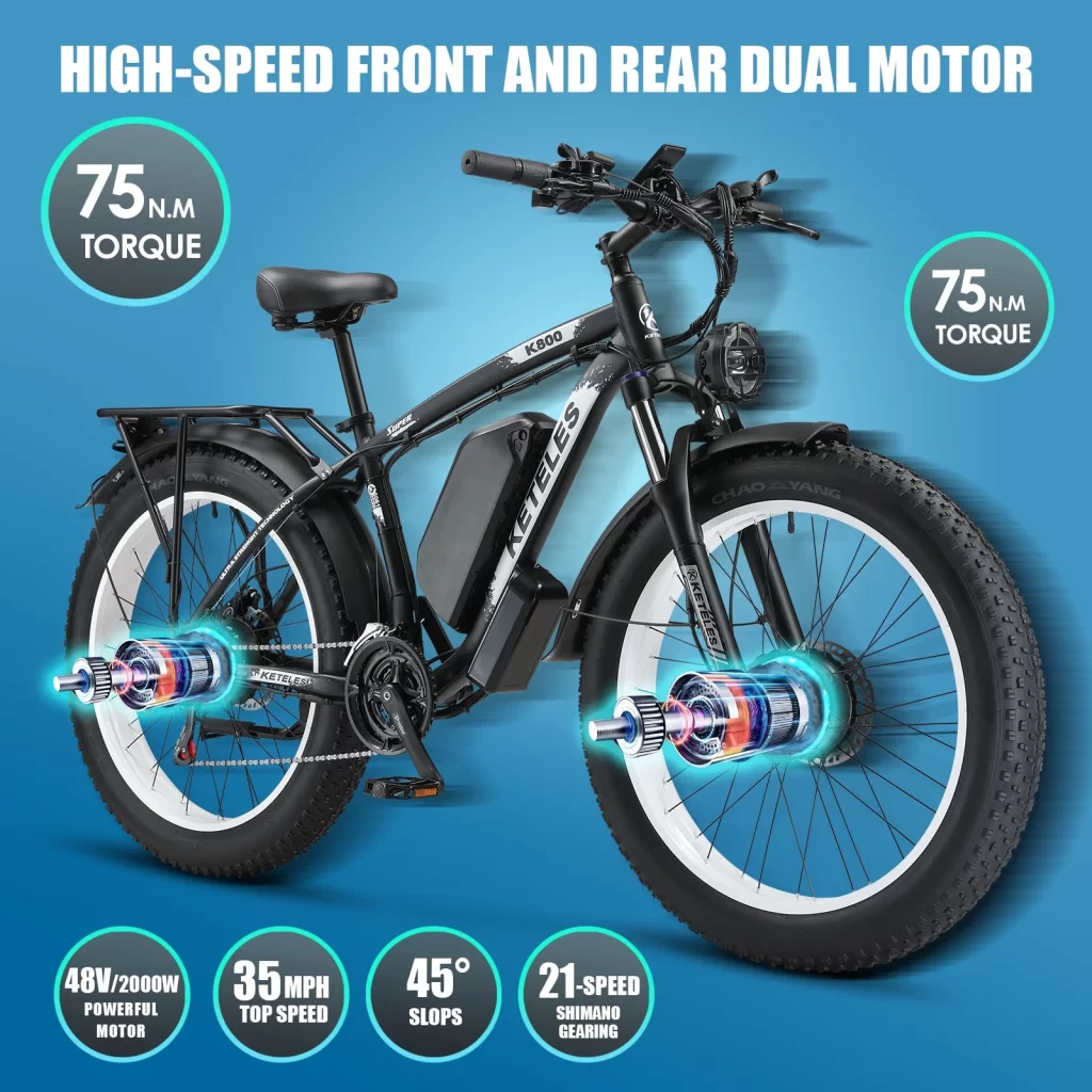 KETELES 2000W Electric Bike for Adults, 26" Fat Tire Electric Commuter Bicycle On Walmart.com cipads freeads