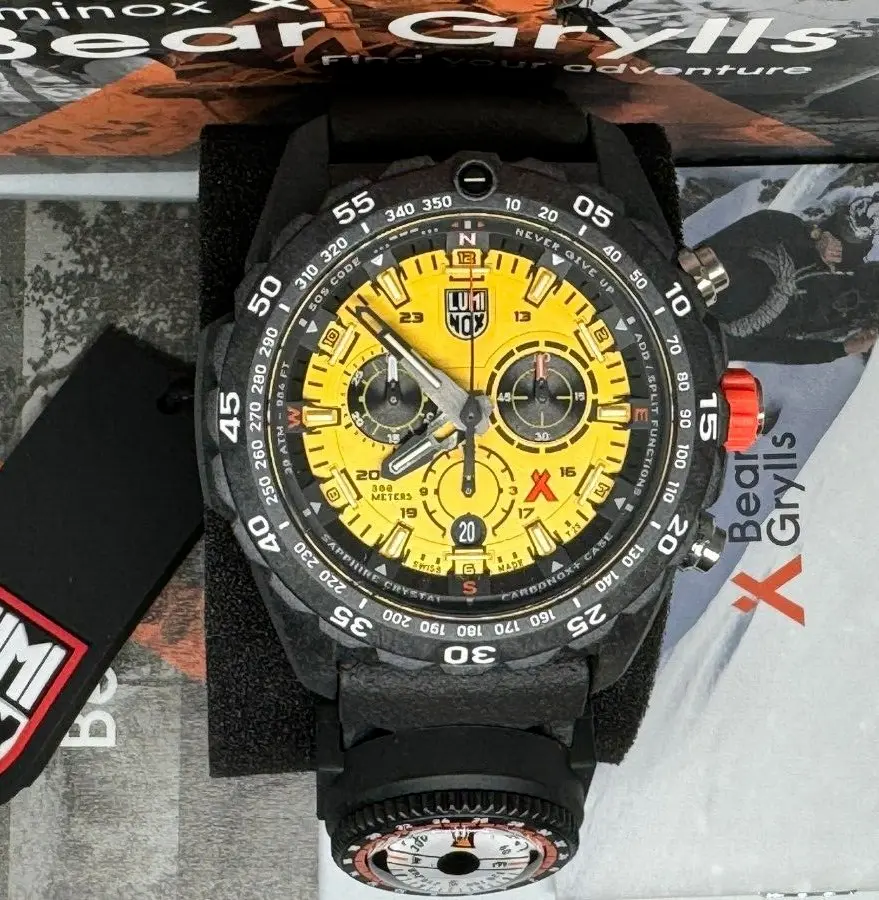 Luminox Bear Grylls Master Chrono Yellow Dial XB.3745 Series Diver Watch cipads freeads