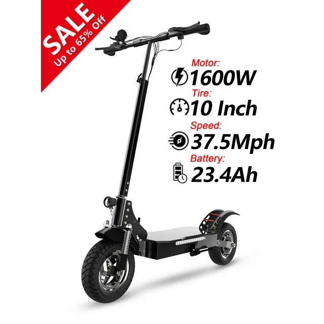 JUEXING 1600W 23.4Ah Adult Electric Scooter, 37.5MPH & 50 Miles Range, 10" Off Road Tires, Foldable E Scooter At Walmart.com cipads freeads