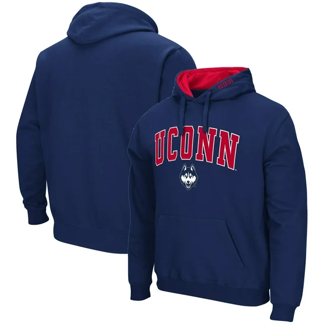 Men's Colosseum Navy UConn Huskies Arch & Logo 3.0 Pullover Hoodie cipads freeads.