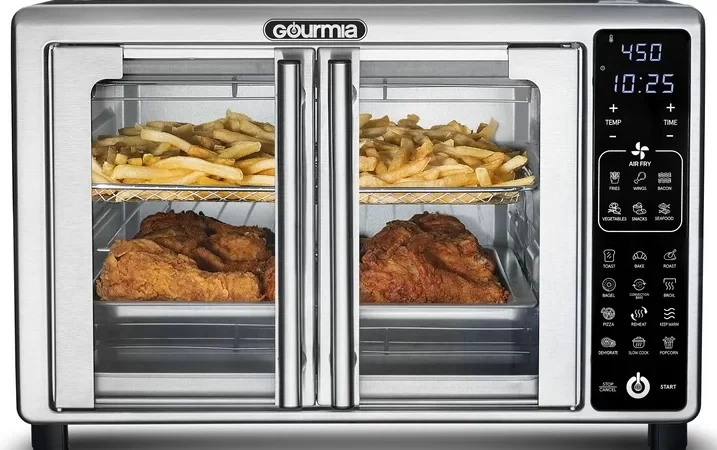 New-Gourmia-6-Slice-Digital-Toaster-Oven-Air-Fryer-with-19-One-Touch-Presets-Stainless-Steel-cipads-freeads