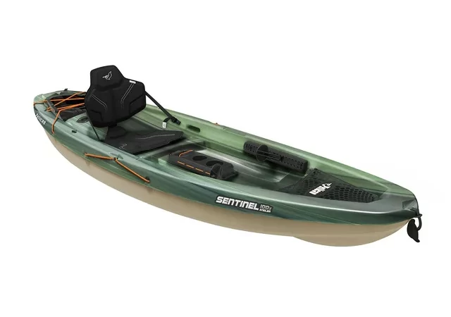 Pelican-Sentinel-100X-Angler-Fishing-Kayak-10-ft-Fade-Black-Green-cipads-freeads