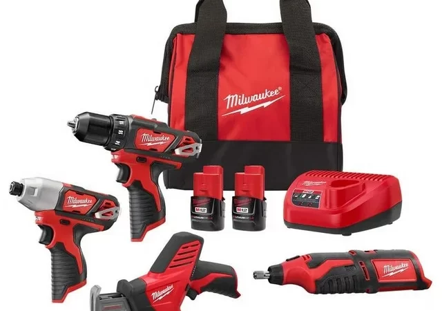 Milwaukee M12 Cordless Brushed 5 Tool Combo Kit cipads freeads