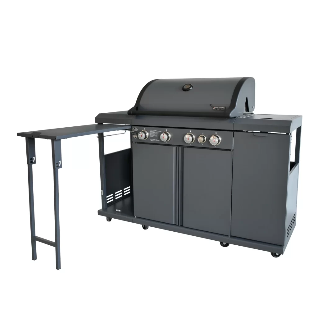 Rustler2 Four(4) Burner Propane Gas Grill Center & Kitchen Island by Brand-Man Grills cipads freeads
