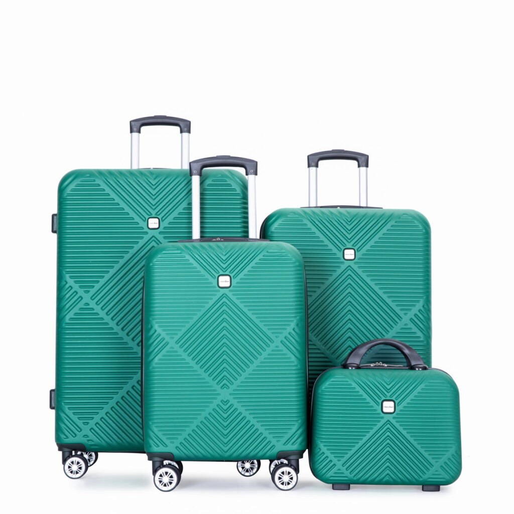 Tripcomp Luggage Sets 4 Piece Suitcase Set (14/20/24/28)Hardside Suitcase with Spinner Wheels Lightweight Carry On Luggage(Dark Green) cipads freeads