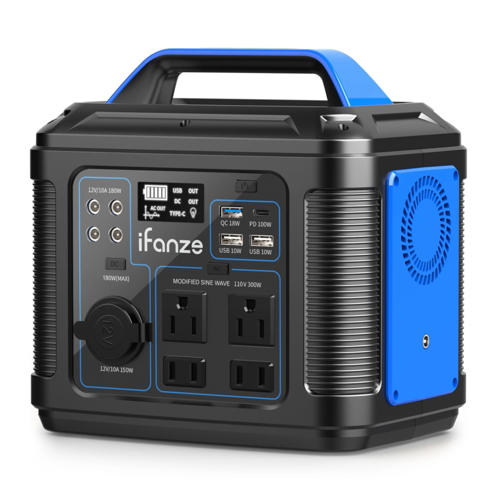 iFanze Portable Power Station 300W, 296Wh 80000mAh Lithium Battery Power Solar Generator with 100W USB-C PD Output, 110V Pure Sine Wave AC Outlet for Outdoors Camping Travel Hunting Home Blackout At Walmart.com Near Me cipads freeads