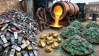 How 24k Gold Extraction From Waste Mobile Phones | Incredible Old Used Mobile Recycling Process How 24k Gold Extraction From Waste Mobile Phones | Incredible Old Used Mobile Recycling Process
