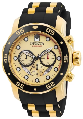 Invicta Pro Diver Men 48mm Stainless Steel Gold Gold dial Chronograph Quartz Watch