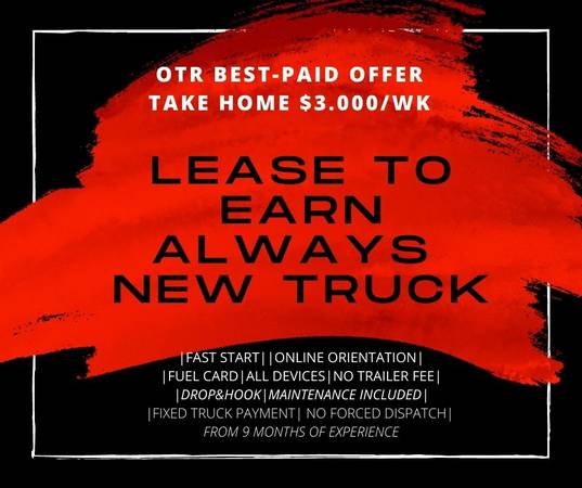 LEASE with US||EARN NON-STOP||$3.000+ week (For more details call (630) 519-6641 IRENA)