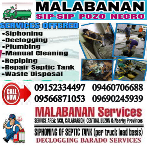 MALABANAN SIPHONING POZO NEGRO PLUMBING SERVICES 09152334497