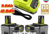 12.0Ah Battery Pack & charger For RYOBI P108 18V 9Ah High Capacity Lithium-ion